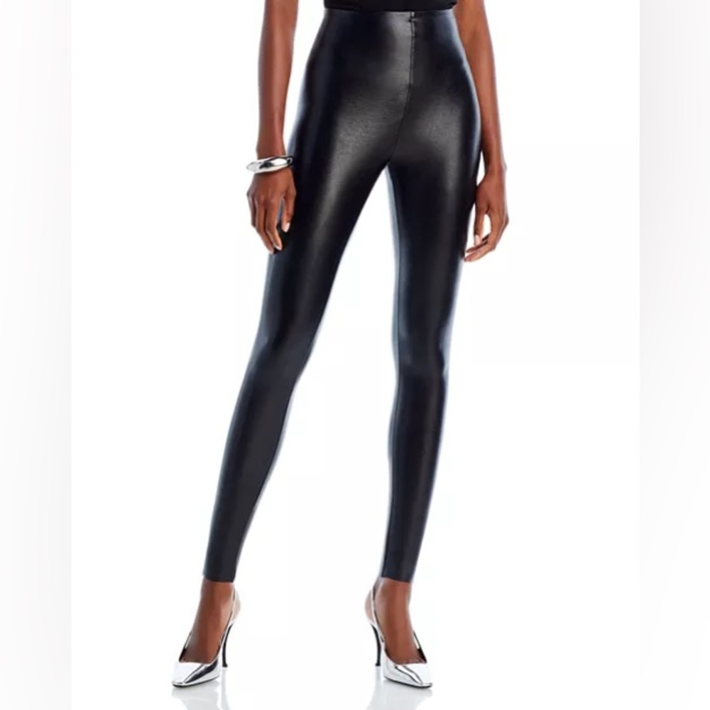 Commando Control Black faux leather leggings small